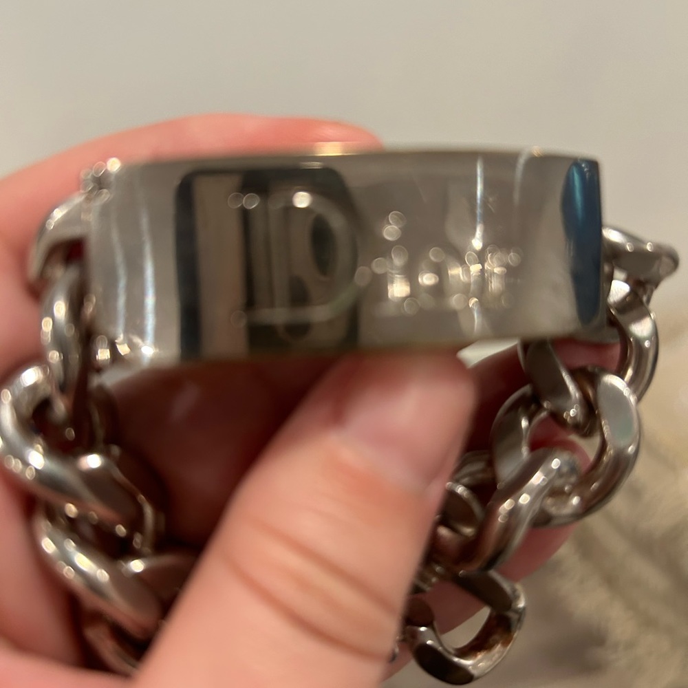 2004 Christian Dior Stainless Steel Chain Bracelet -EUC